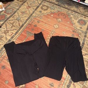 Black High-Waist Maternity Leggings Duo